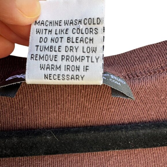 Self Esteem Vintage Y2K Brown Lace-Up Scoop V-Neck Cotton Womens Shirt Top 22/24 - Picture 3 of 7